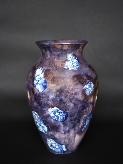 váza bronzovo-bublinatá