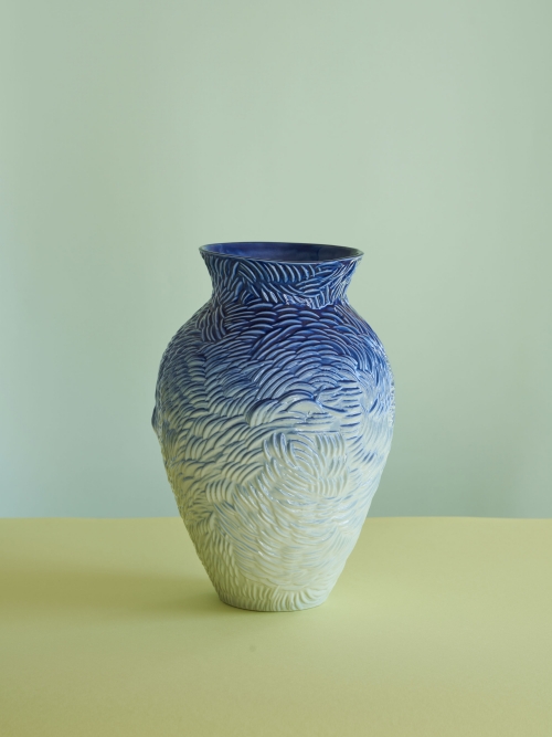 váza modrožlutá - velká